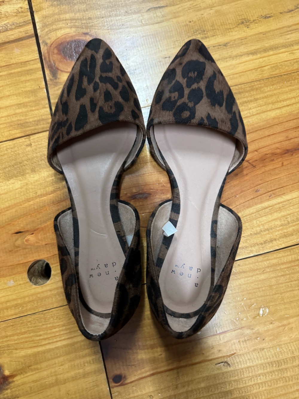 a new day Leopard Print D'Orsay Flats in Brown and Black